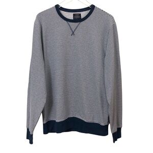 J. Crew Factory | Blue White Striped Sweatshirt Large